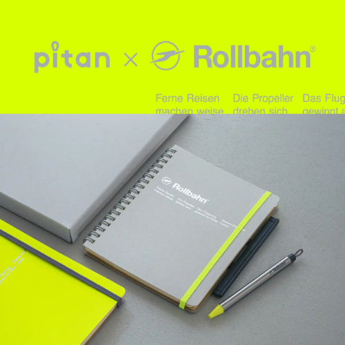 Rollbahnとグッドデザイン賞を受賞したpitanがコラボ！　特別デザインのボールペンとノートが発売
