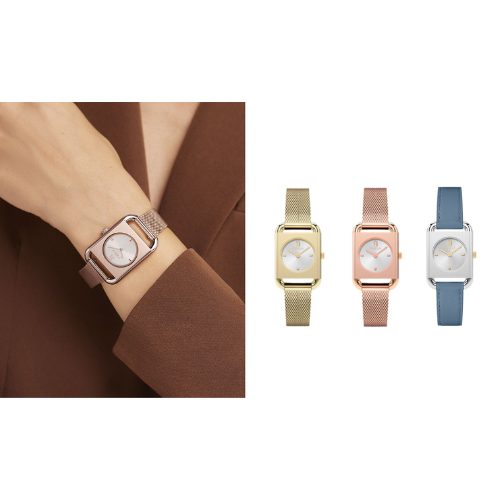 FURLA（フルラ）腕時計はスクエアフェイスがクールな印象　ベルトはメッシュ／サステナブルレザー2種